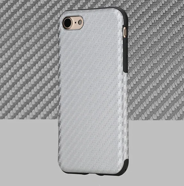 Rock Carbon Fiber iPhone 7 cover. Silver.