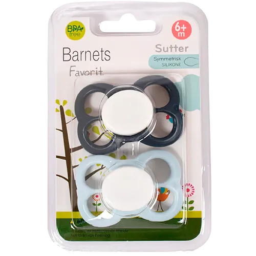 Barnets Favorit Luftsutter Silikone 6+ Mdr. Navy/Lyseblå (2 stk)