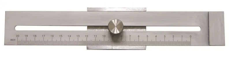 Stregmål MIB i rustfrit stål, forkromet 200mm