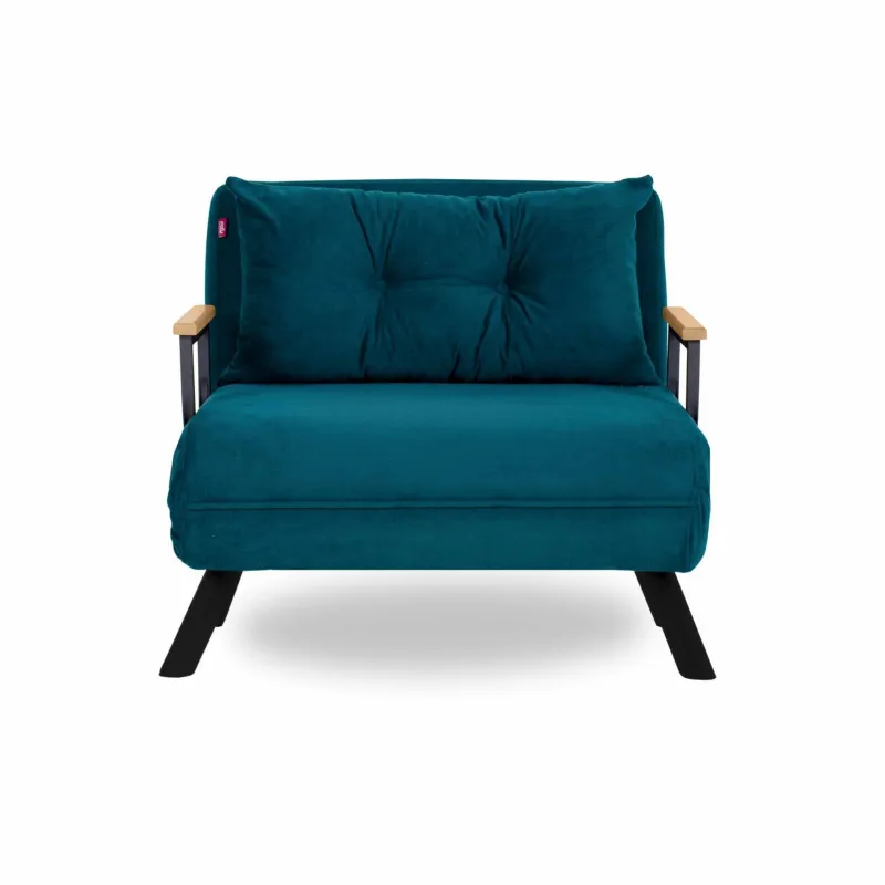 NORDVÄRK Sando Single sovesofa - petrol grøn polyester og metal (175x60)