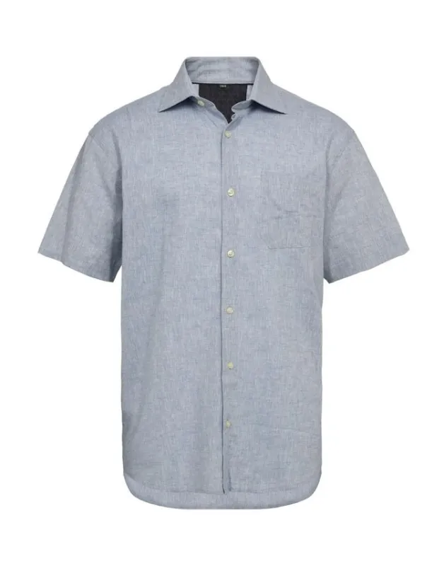 Reg. fit linen  s/s shirt