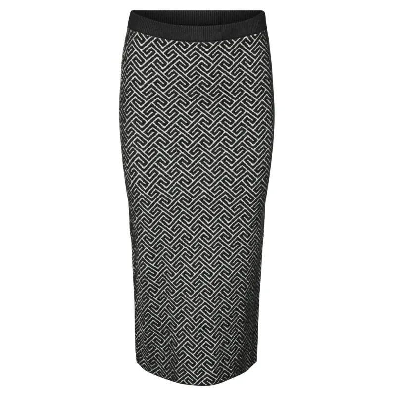 VERO MODA dame nederdel VMARIA - Black W. BIRCH GRAFIC PRINT