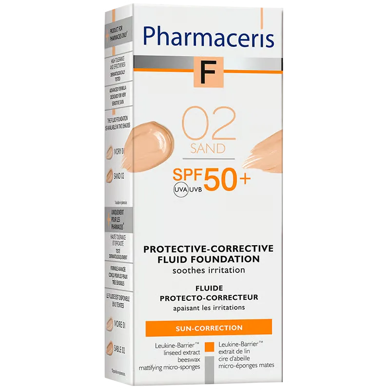 Pharmaceris F - Beskyttende Foundation SPF 50+ Sand 02 (30 ml)