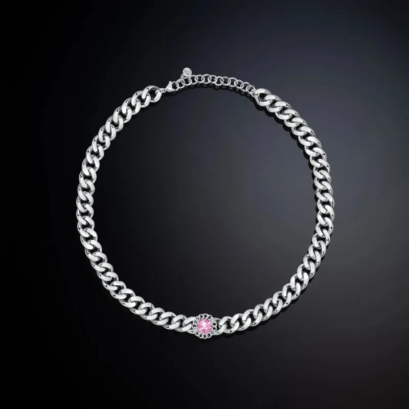 Chiara Ferragni Bossy Chain Pink halskæde