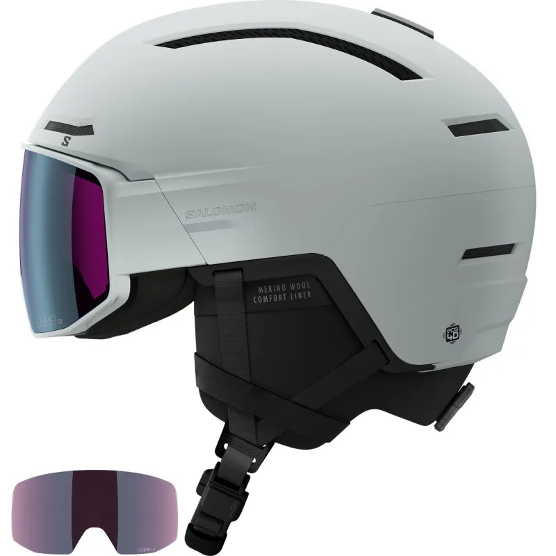 Salomon Driver Prime Sigma Plus, skihjelm med visir, lyseblå