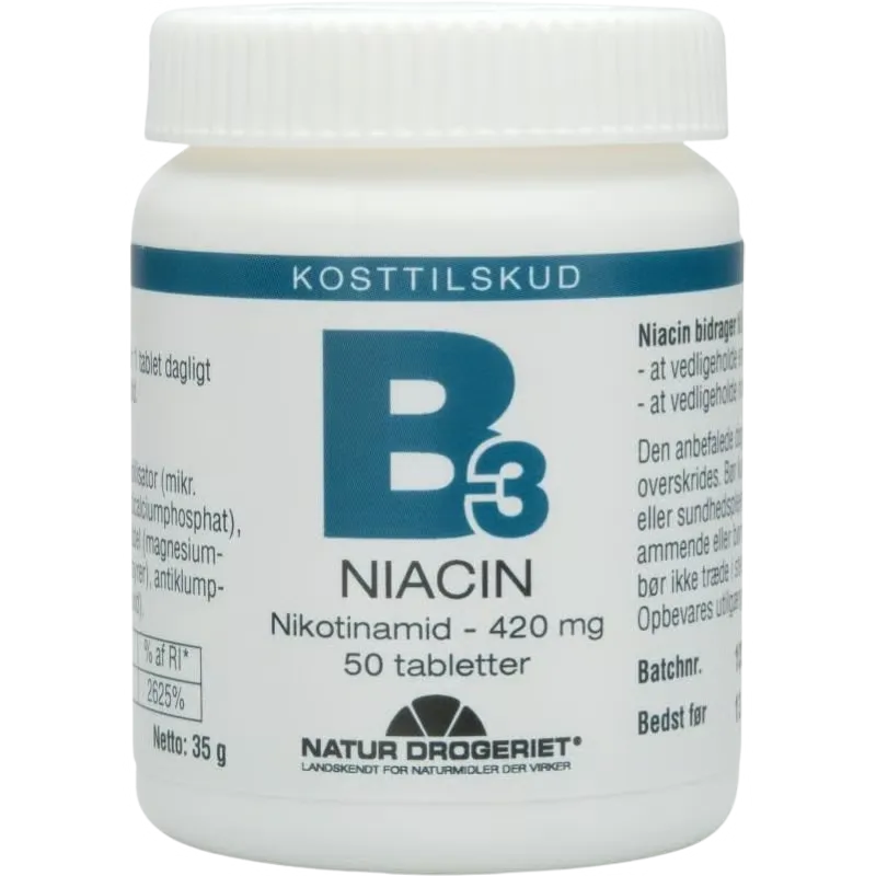 Natur Drogeriet Gold Niacin (Nikotinamid) 420 mg (50 tabl)