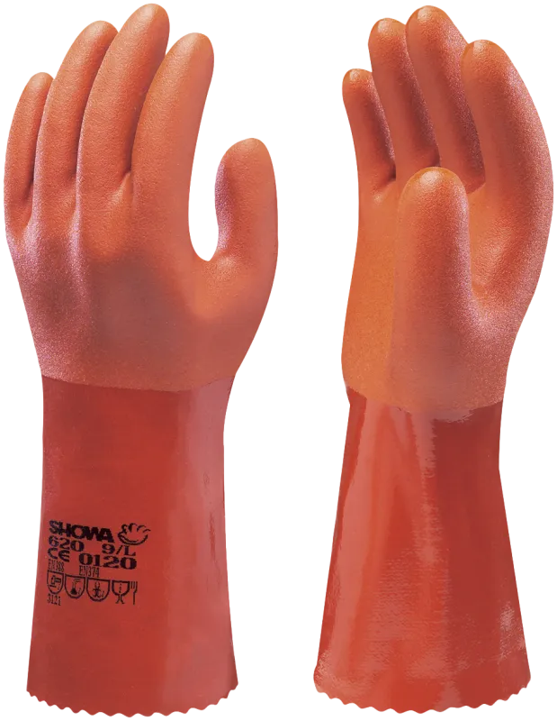 Showa PVC-handske orange heldyp 620-8