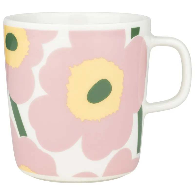 Marimekko Unikko kop 4 dl, rosa/hvid
