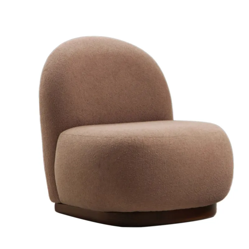 NORDVÄRK Tina loungestol - cappuccino polyester og valnøddetræ
