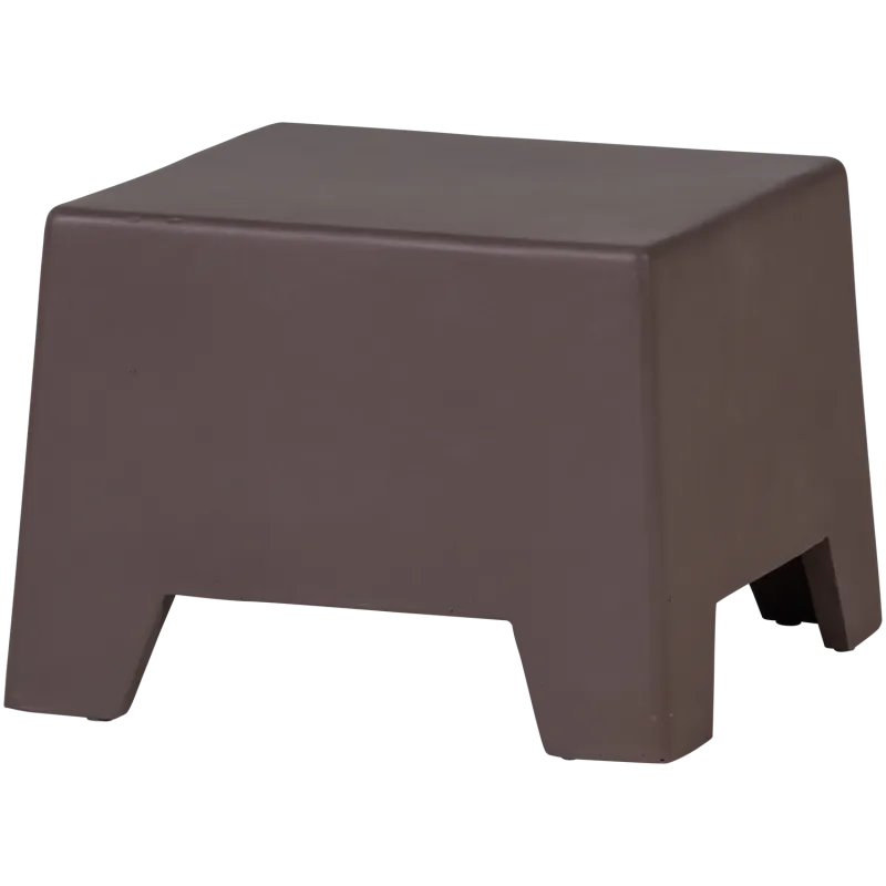 WOOOD Zina sidebord, lav, kvadratisk - brun fiberler med betonlook (50x50)