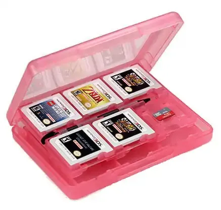 Nintendo 3DS game case til opbevaring af 28 stk spil. Pink.