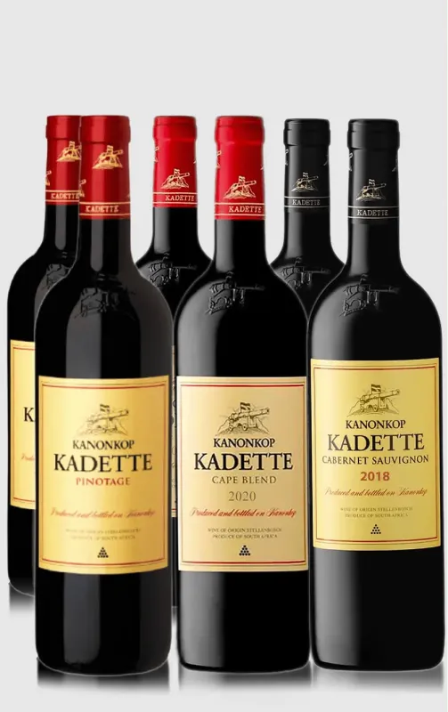 Smagekasse med Kanonkop Kadette-vine  6 Flasker