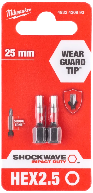 Slagbits Shockwave Impact Duty HEX2,5×25mm pk/2