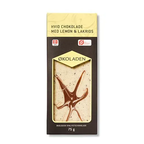 Økoladen Chokolade Hvid Lemon/lakrids Ø (75 g)