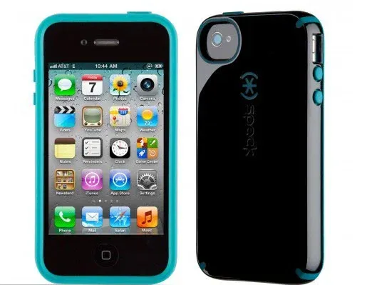 iPhone 4 & 4S SPECK® CandyShell cover. Sort/Turkis.