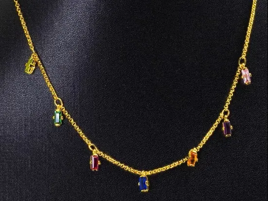 Thomas Sabo Halskæde med farverige sten 42cm