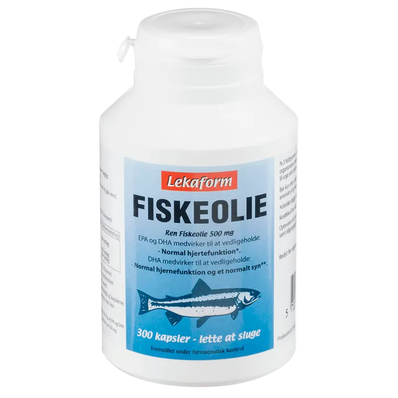 Lekaform Fiskeolie 500 mg ren fiskeolie (300 kaps)