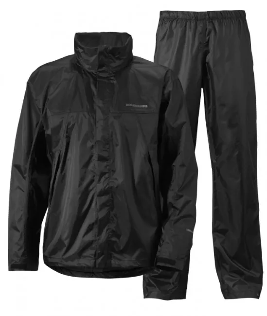 Didriksons Main Mens Set, regnsæt, sort