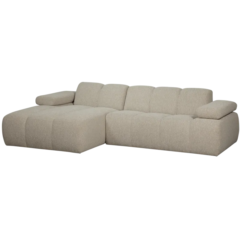 WOOOD Mojo sofa, m. venstre chaiselong - beige melange bouclé stof