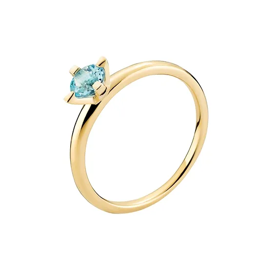 Ring i 8 kt. Guld med Topaz