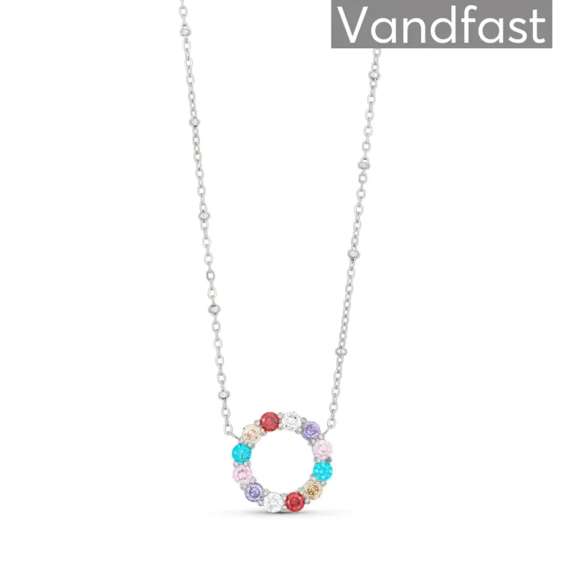 ANNEBRAUNER Big Multicolor Circle Halskæde