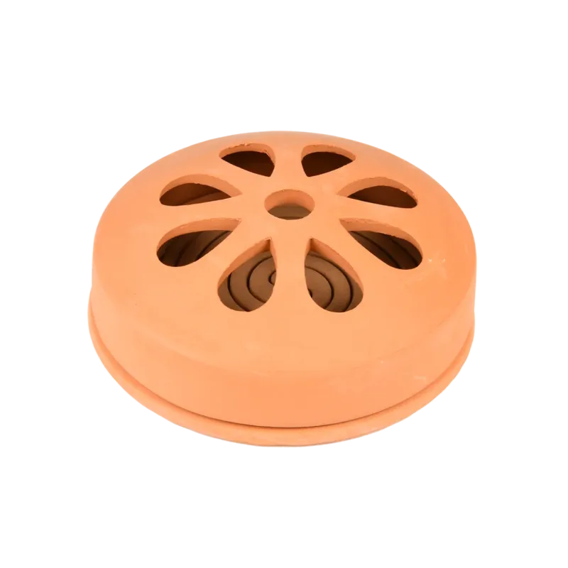 Terracotta beholder til røgelse inkl. 5 spiraler, Ø15,5 cm