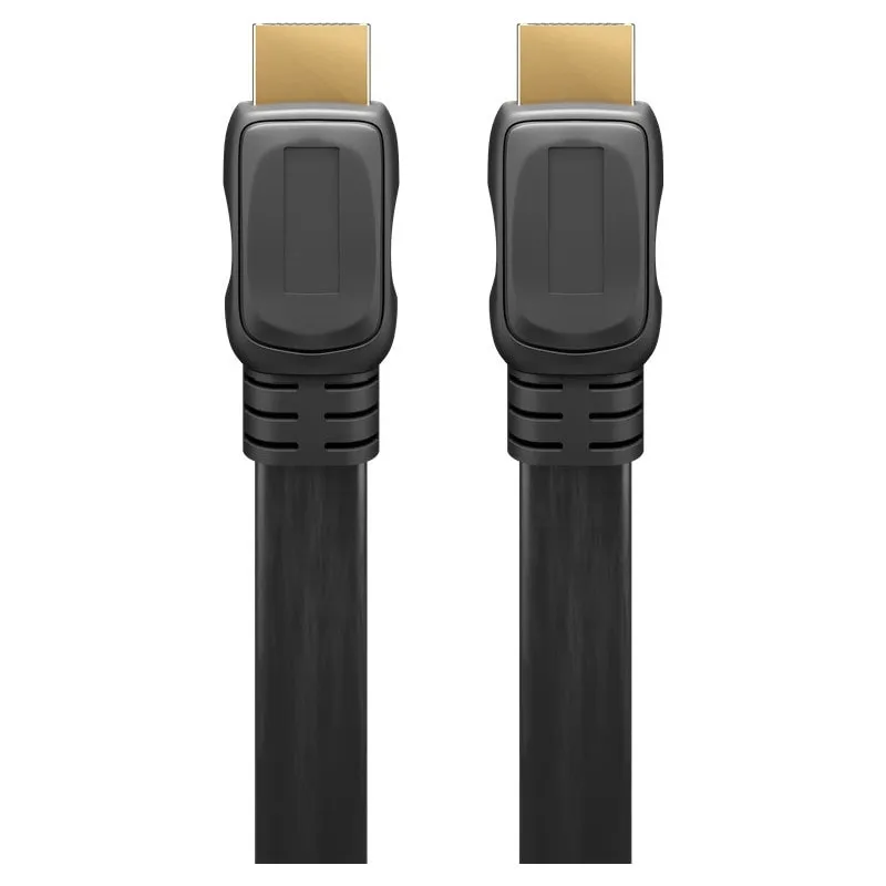 Goobay 4K HD HDMI 2.0 Kabel med Ethernet. Fladt, 60Hz, 4K. Sort - 5m