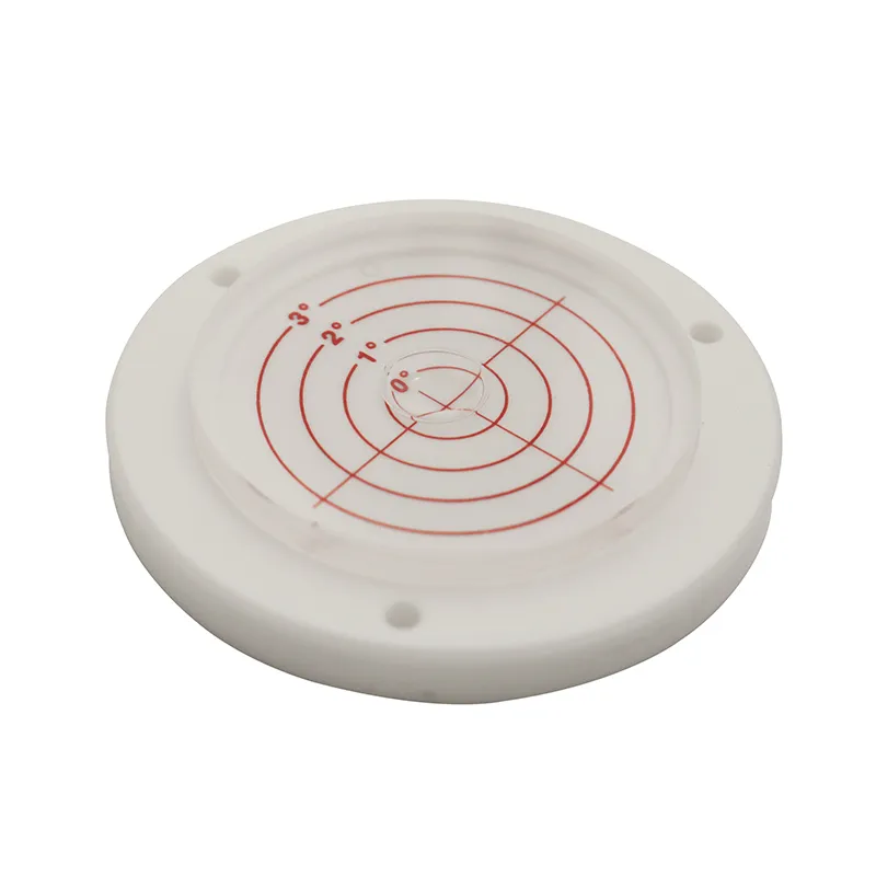 Dåselibelle Ø60 mm med 3 skruehuller og Ø34 mm glas (type 6)