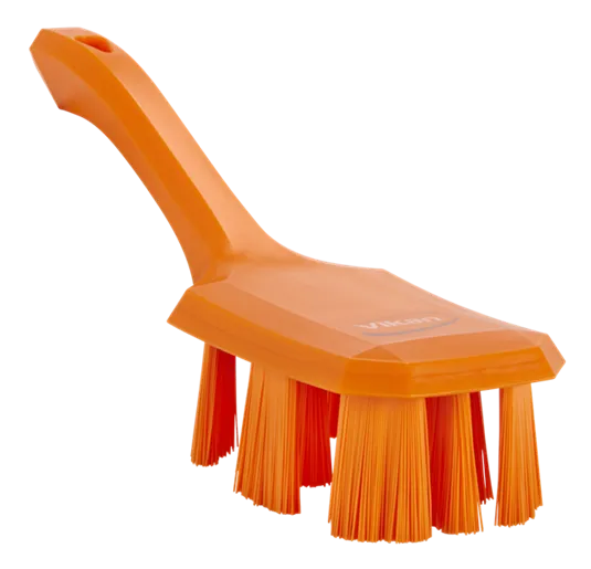 Vikan UST Håndbørste m/kort skaft, 260 mm, Stiv, Orange
