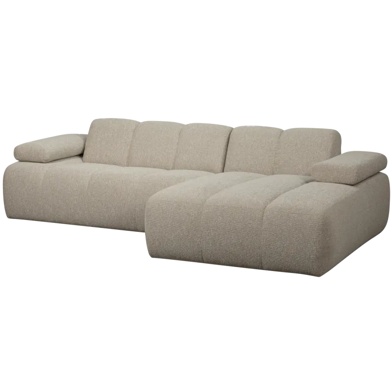 WOOOD Mojo sofa, m. højre chaiselong - beige melange bouclé stof