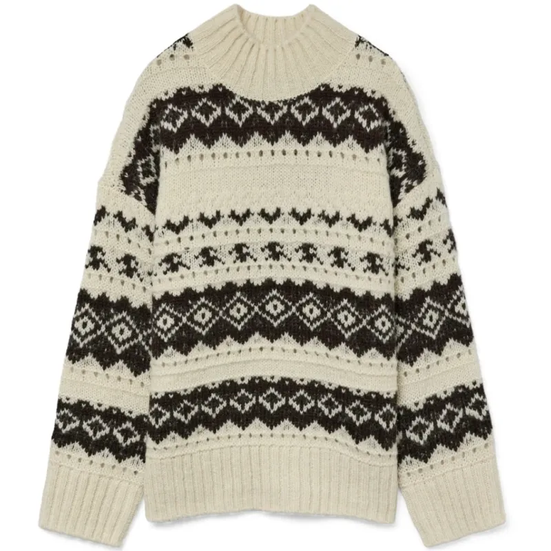 Vero moda dame strik trøje VMAMPLE - Birch chocolate torte