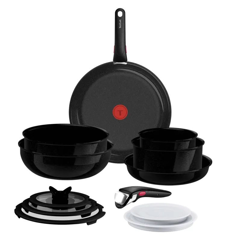 Tefal Ingenio Excellence Ceramic gryde- og stegepandesæt, 13 dele, sort