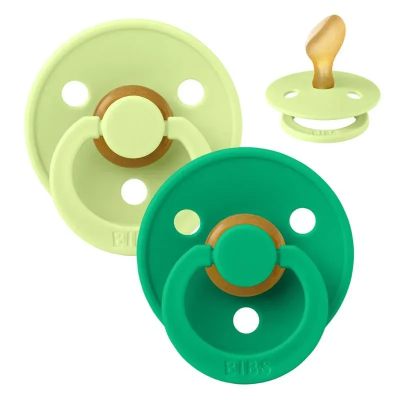 BIBS Anatomisk Colour Sut - 2-Pak - Str. 2 - Naturgummi - Matcha/Cactus
