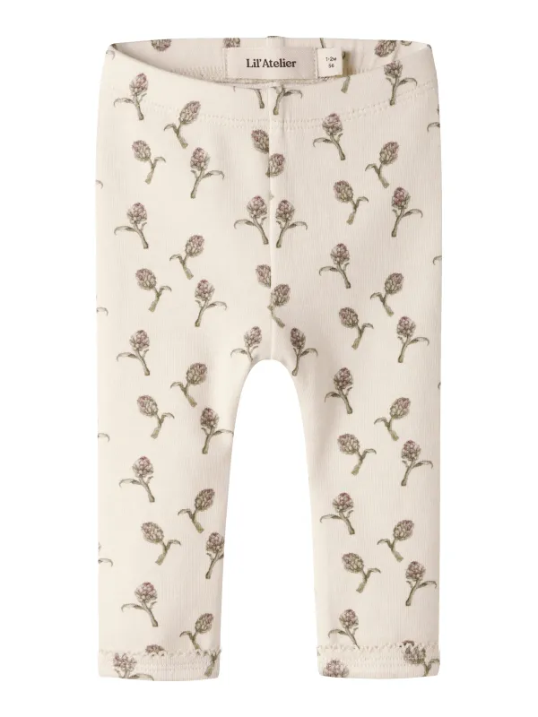 Lil Atelier Gayo - Sin Slim Leggings - Turtledove / Artichoke - 56 cm