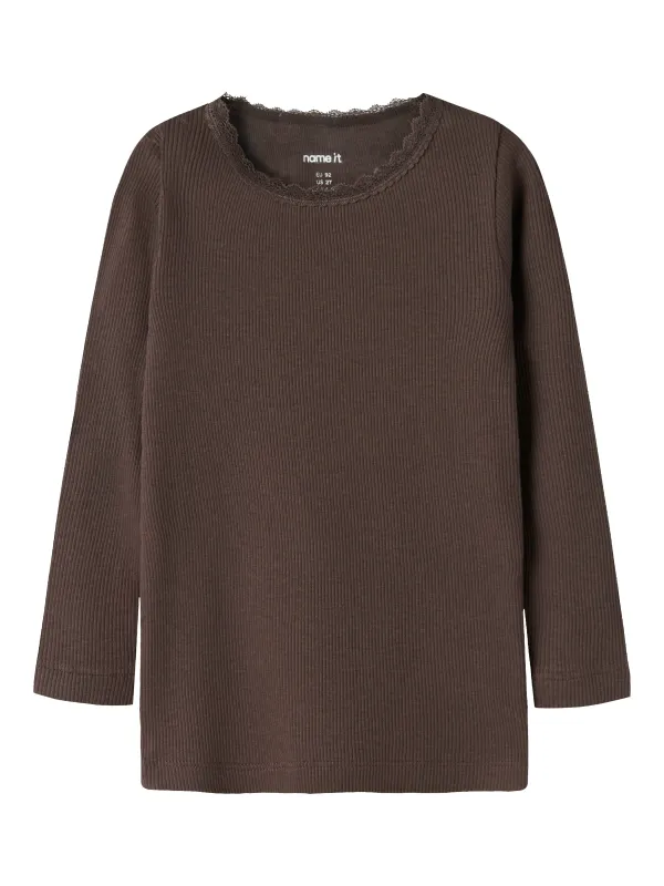 Name It Kab - LS Top Noos - French Roast - 86 cm