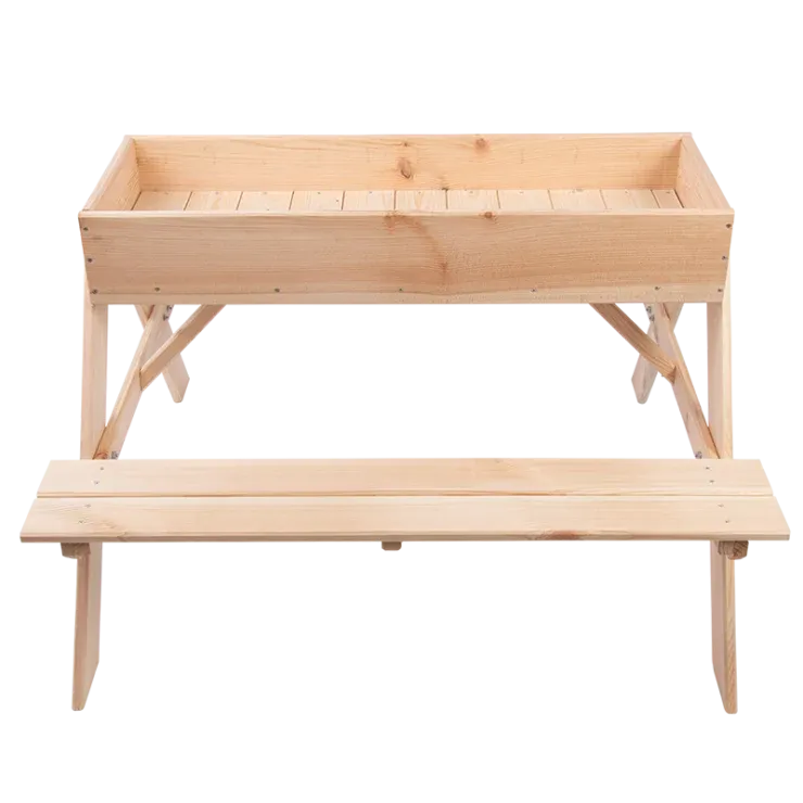 Esschertdesign - 2i1 bordbænkesæt og sandkasse, træ 93,2x89,2cm