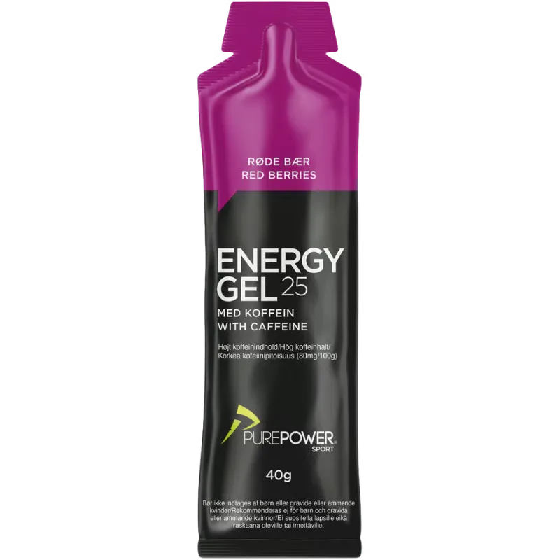 PurePower Energy Gel Koffein Røde Bær (40 g)