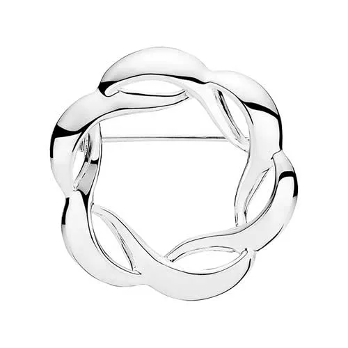 Snoet Broche i Sølv - 32 mm