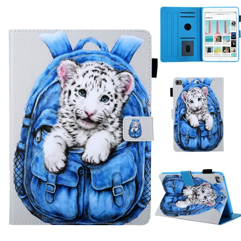 Nuttet dyrecover til iPad Mini 1/2/3/4/5. Lille snetiger unge.