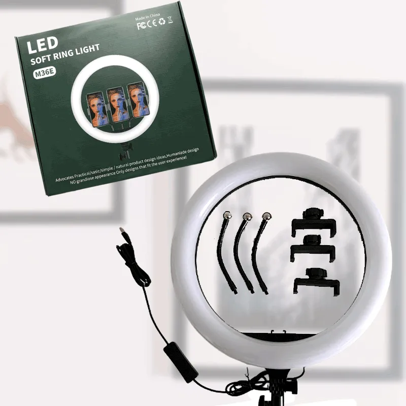 Ring light Incl stativ - plads til 3 telefoner