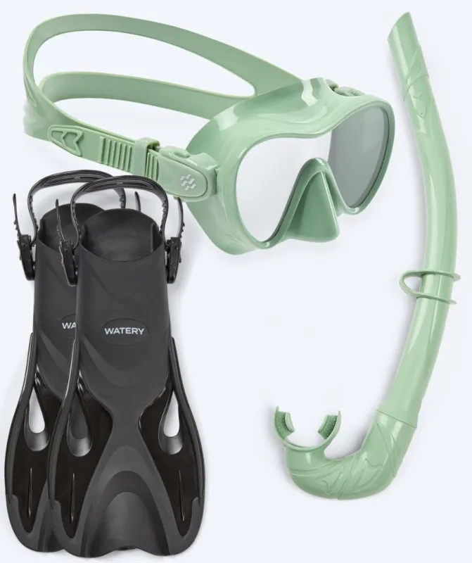 Watery snorkelsæt til børn - Fisher/Cliff - Grøn - Snorkelsæt til børn (4-16 år)