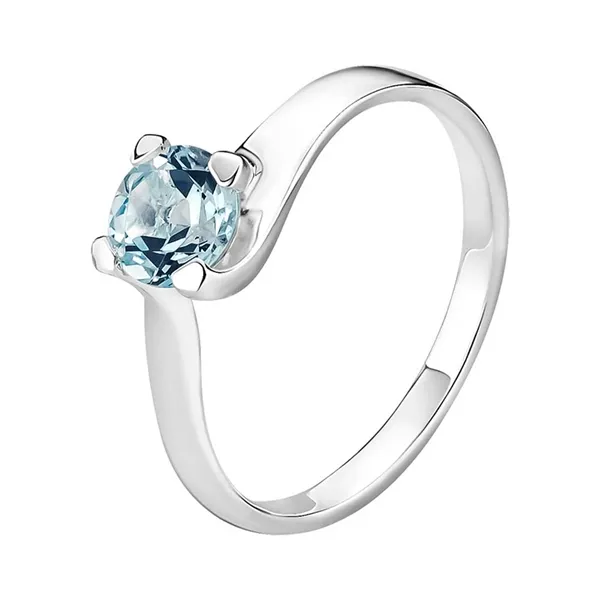 Ring i Sterling Sølv med blå Topaz  -  elegant twistet design