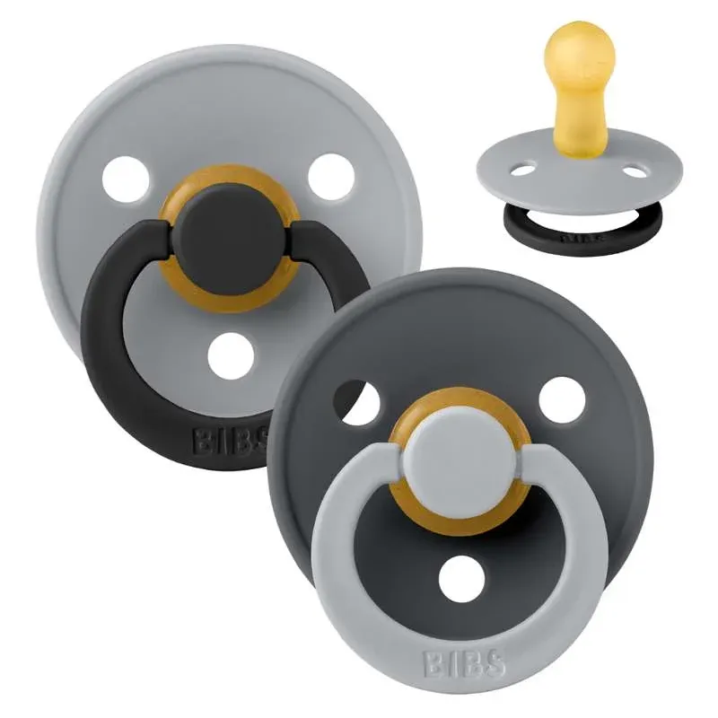 BIBS Rund Colour Sut - Str. 2 - Naturgummi - Fusion Studio - Cloud/Iron Mix