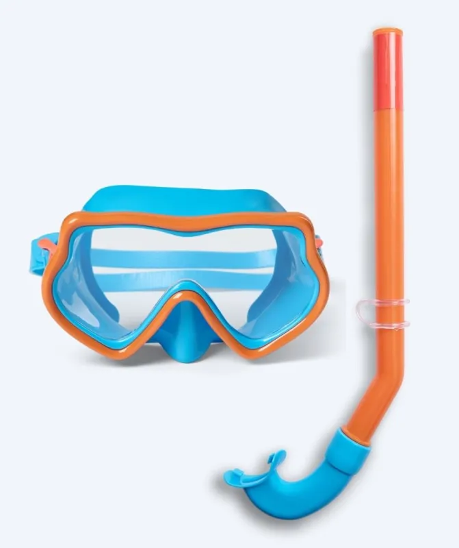 Watery Combo snorkelsæt til børn (4-10) - Pulina - Blå/orange - Snorkelsæt til børn (4-16 år)