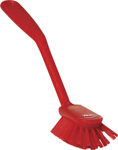 Vikan Opvaskebørste m/skrabekant, 280 mm, Medium, Rød