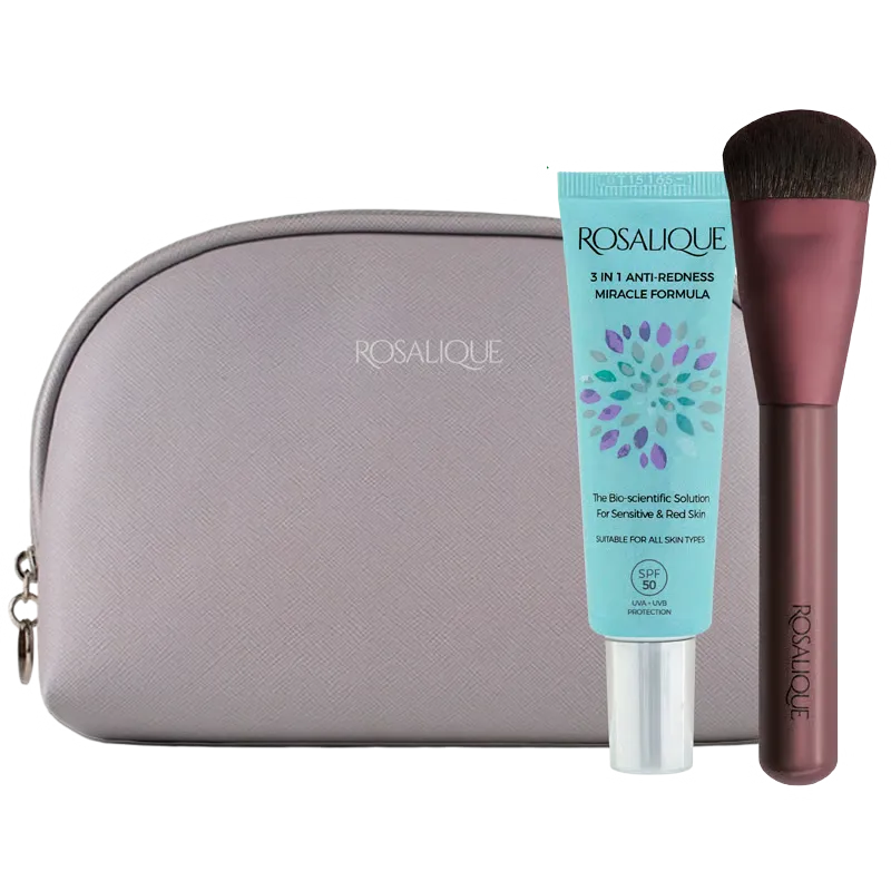 Rosalique Toilettaske Inkl. 1 stk. + 1 stk. Miracle Foundation Brush (1 sæt)