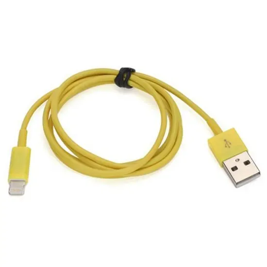 Lightning-USB Datakabel. 1 m. Gul.