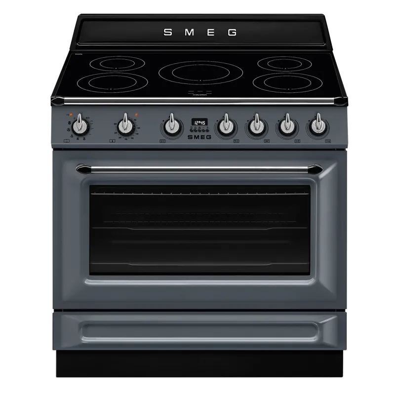 Smeg TR90IPGR Victoria induktionskomfur med pyrolyse 90 cm, grå