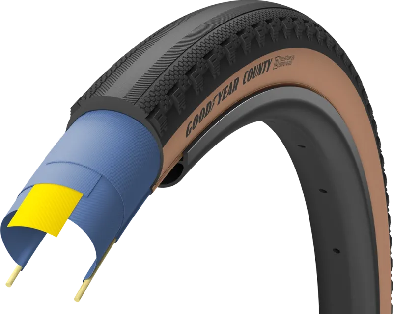 Goodyear COUNTY Tubeless Complete 700x35c/50c - Brun