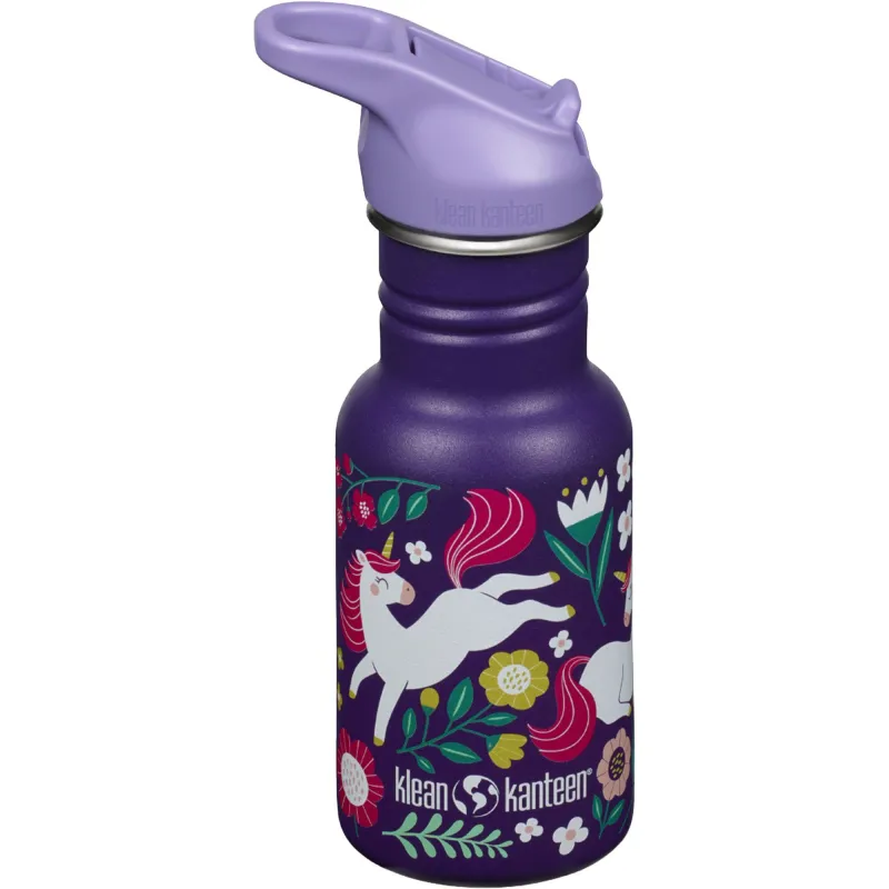 Klean kanteen Kid Classic Narrow Flip Vandflaske 355 ml, Leaping Unicorns